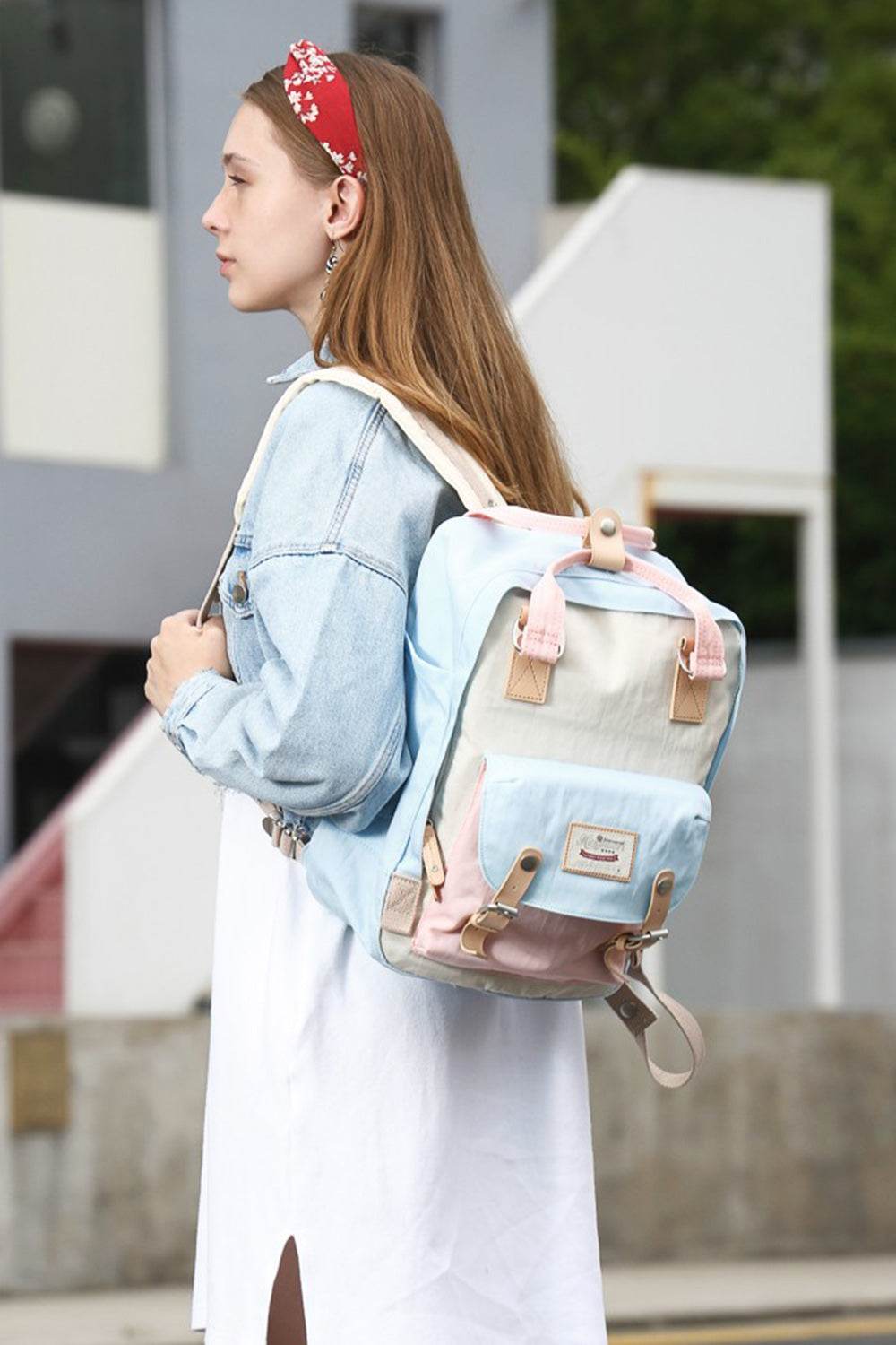 Himawari Contrast Waterproof Nylon Backpack Bag - Delanoir