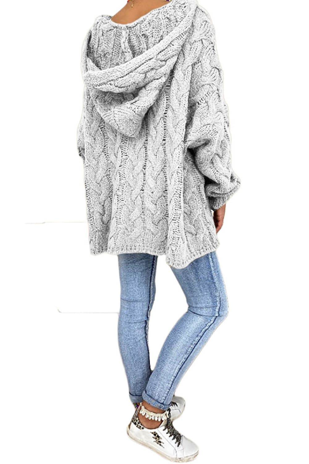 Cable-Knit Hooded Sweater - Delanoir