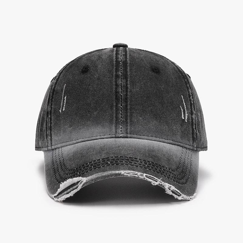 Distressed Washed Adjustable Baseball Cap - Delanoir