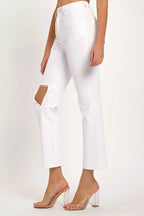 RISEN Full Size Distressed Cropped Straight Jeans - Delanoir