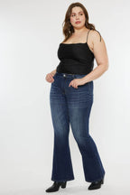 Kancan Full Size Mid Rise Slim Flare Jeans - Delanoir