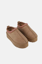 Weeboo Platform Embroidered Trim Slip-On Boots - Delanoir