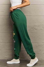 Simply Love Simply Love Full Size Drawstring Flower Graphic Long Sweatpants - Delanoir