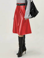 High Waist Skirt with Zipper - Delanoir