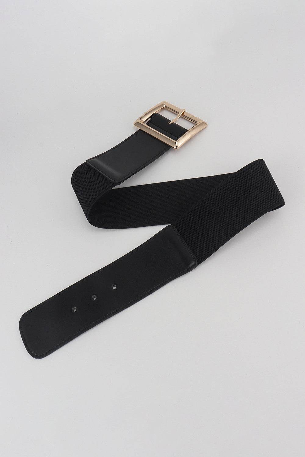Rectangle Buckle Elastic Wide Belt - Delanoir