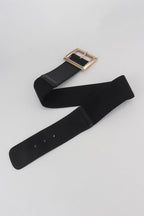 Rectangle Buckle Elastic Wide Belt - Delanoir