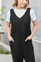 Double Take Full Size Sleeveless Straight Jumpsuit - Delanoir