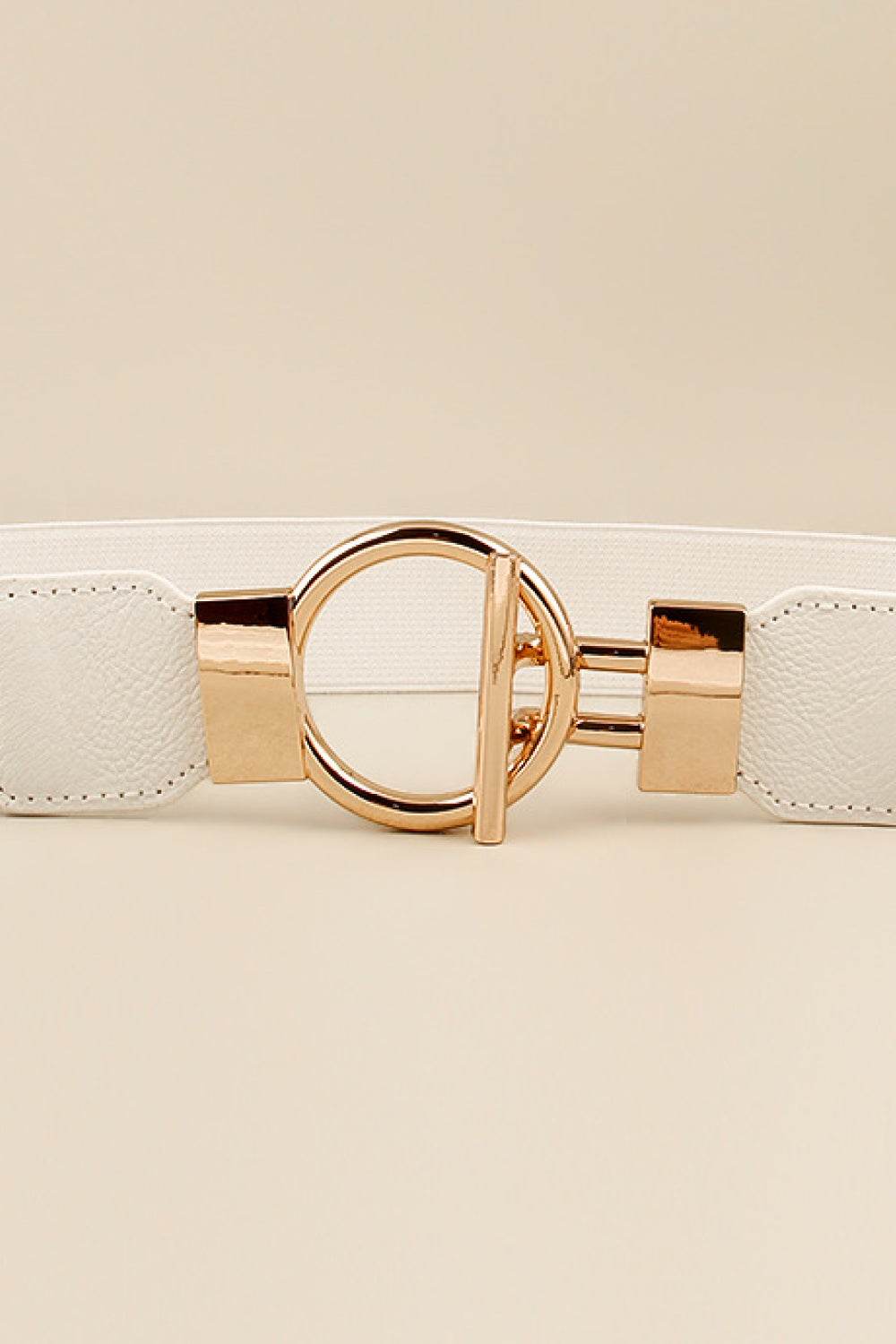 Circle Shape Buckle Zinc Alloy Buckle PU Leather Belt - Delanoir