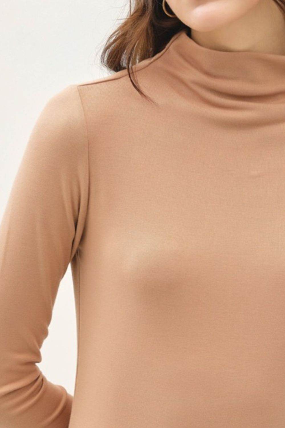 Be Cool Mock Neck Long Sleeve T-Shirt - Delanoir