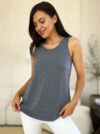 Basic Bae Full Size Round Neck Curved Hem Tank - Delanoir