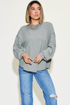 Basic Bae Full Size Ribbed Round Neck Long Sleeve T-Shirt - Delanoir