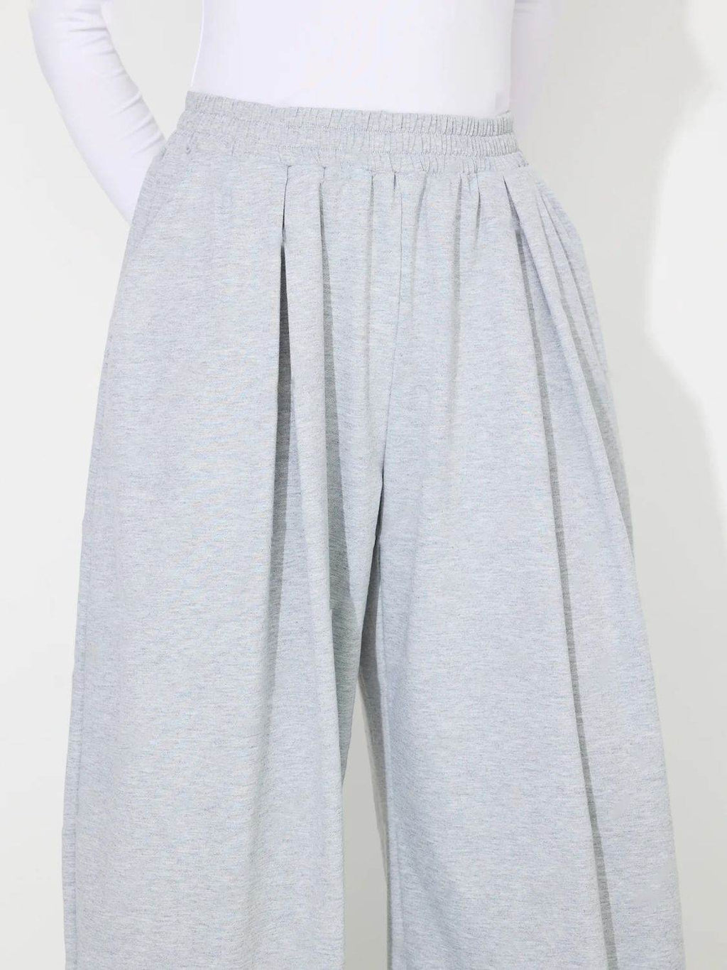 Elastic Waist Wide Leg Pants with Pockets - Delanoir