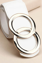 Zinc Alloy Buckle Elastic PU Belt - Delanoir