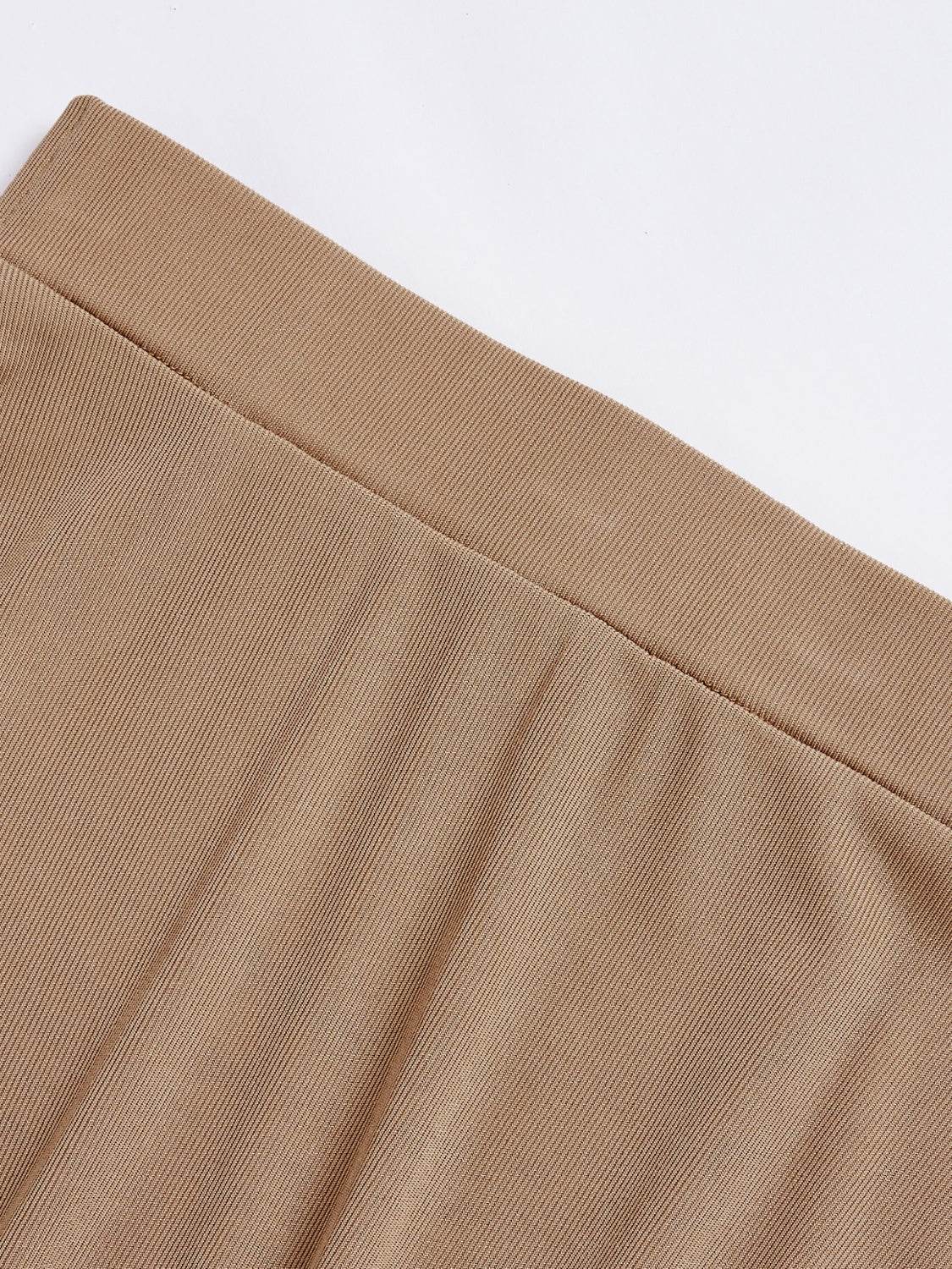 Round Neck Long Sleeve Top and Skirt Set - Delanoir