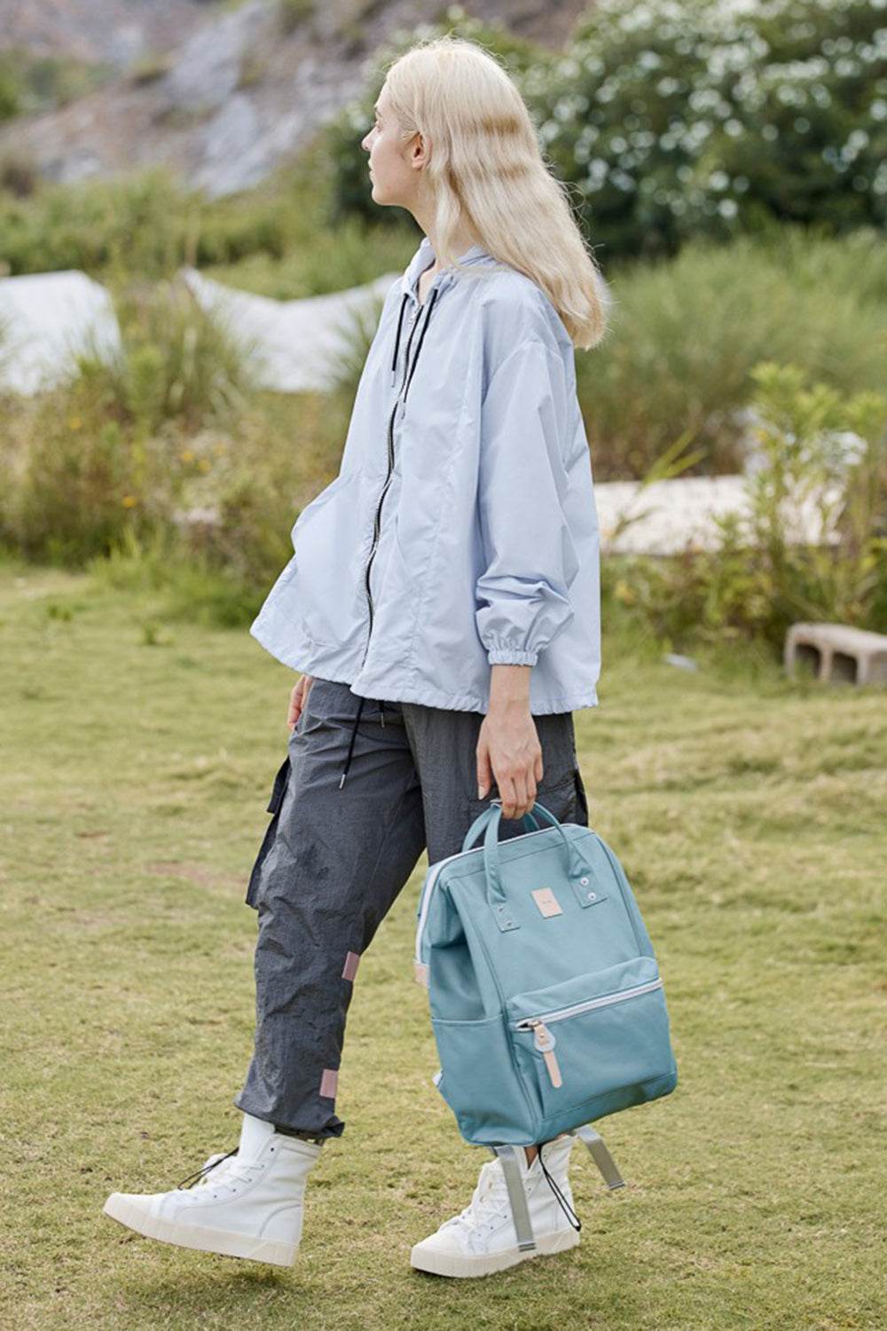 Himawari Water Resistant Canvas Backpack Bag with Side Pockets - Delanoir
