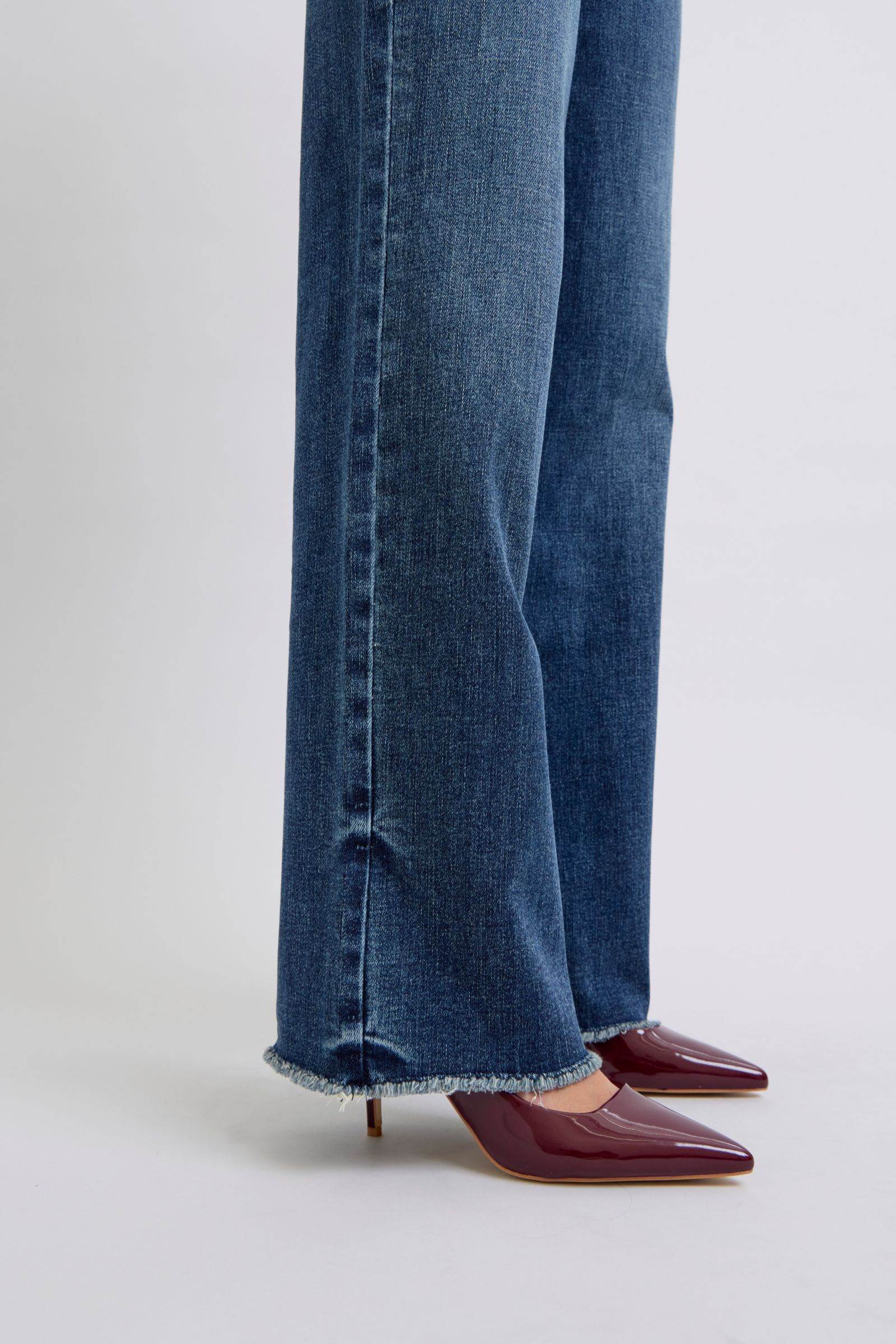Judy Blue Full Size Raw Hem Mid Rise Jeans - Delanoir