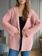 Sequin Detail Long Sleeve Hooded Cardigan - Delanoir