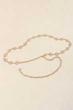 Rhinestone Decor Zinc Alloy Belt - Delanoir