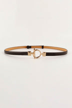 Toggle Buckle Skinny PU Belt - Delanoir