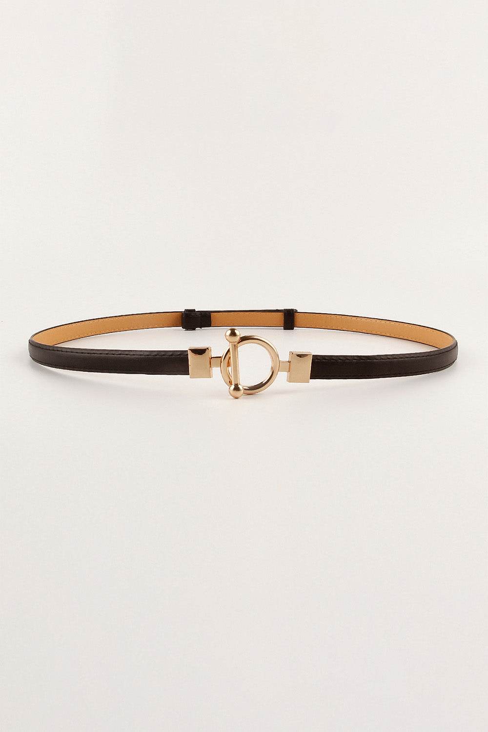 Toggle Buckle Skinny PU Belt - Delanoir