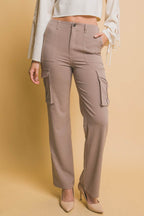 Love Tree High Rise Cargo Pants with Pockets - Delanoir