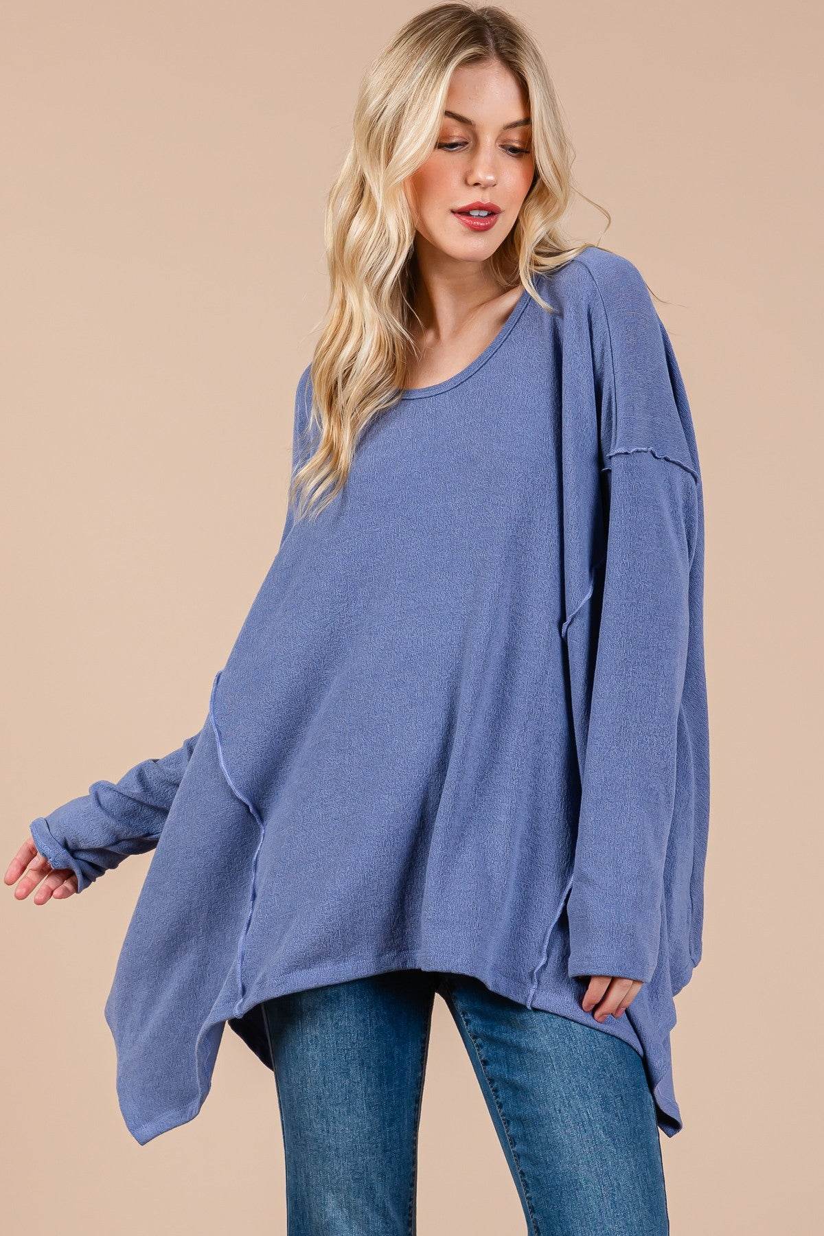 Ces Femme Asymmetrical Long Sleeve top - Delanoir