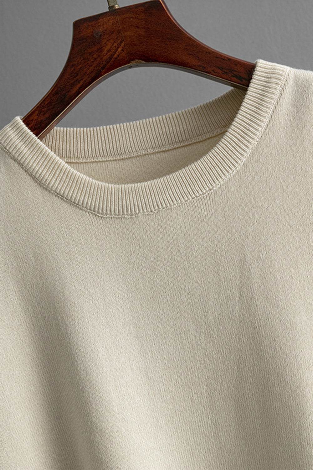 High-Low Round Neck Top and Pants Sweater Set - Delanoir