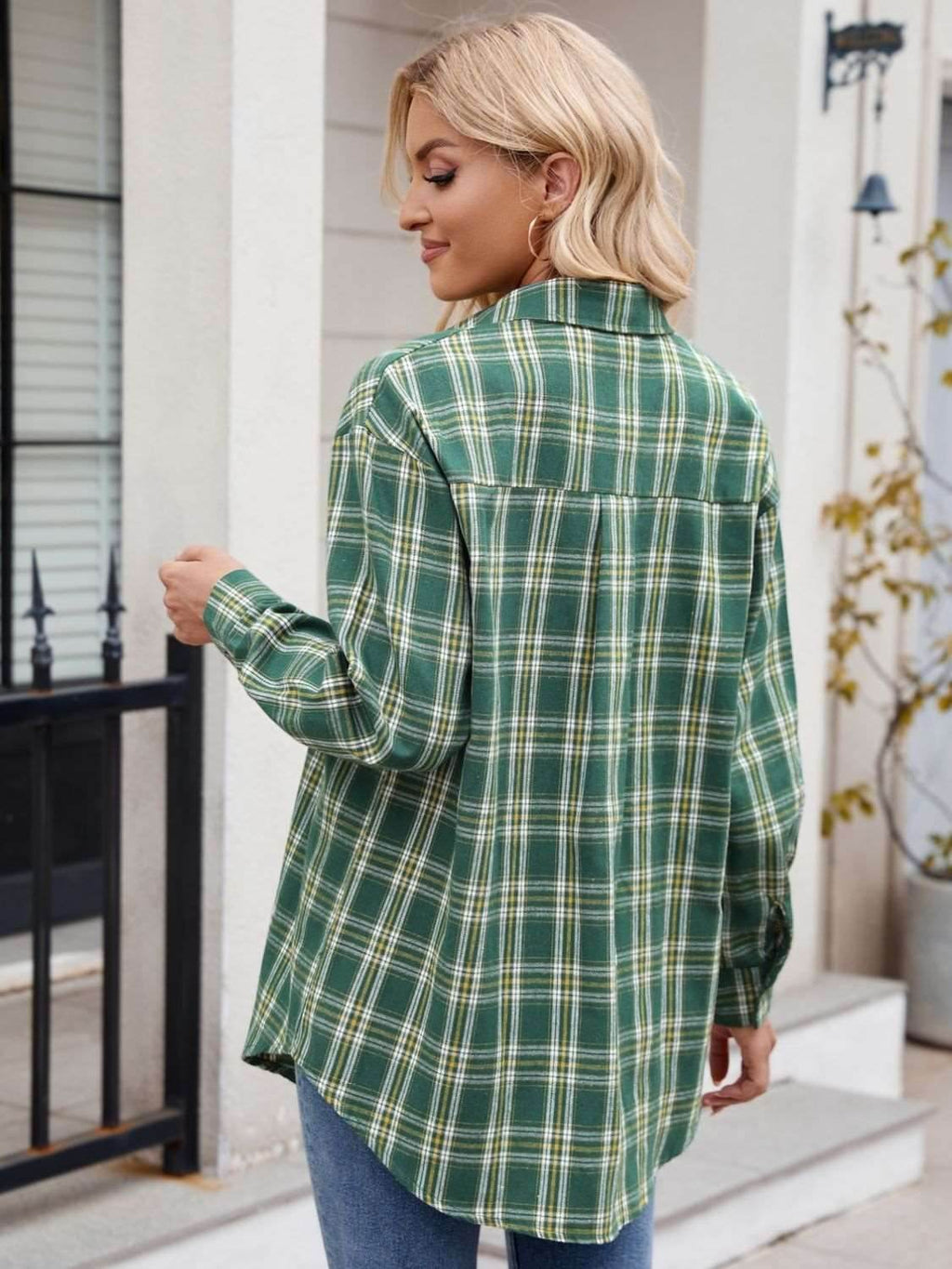 Mandy Plaid Button Up Long Sleeve Shirt - Delanoir