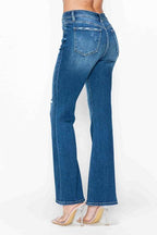 bytos Full Size High Rise Bootcut Jeans with Pockets - Delanoir